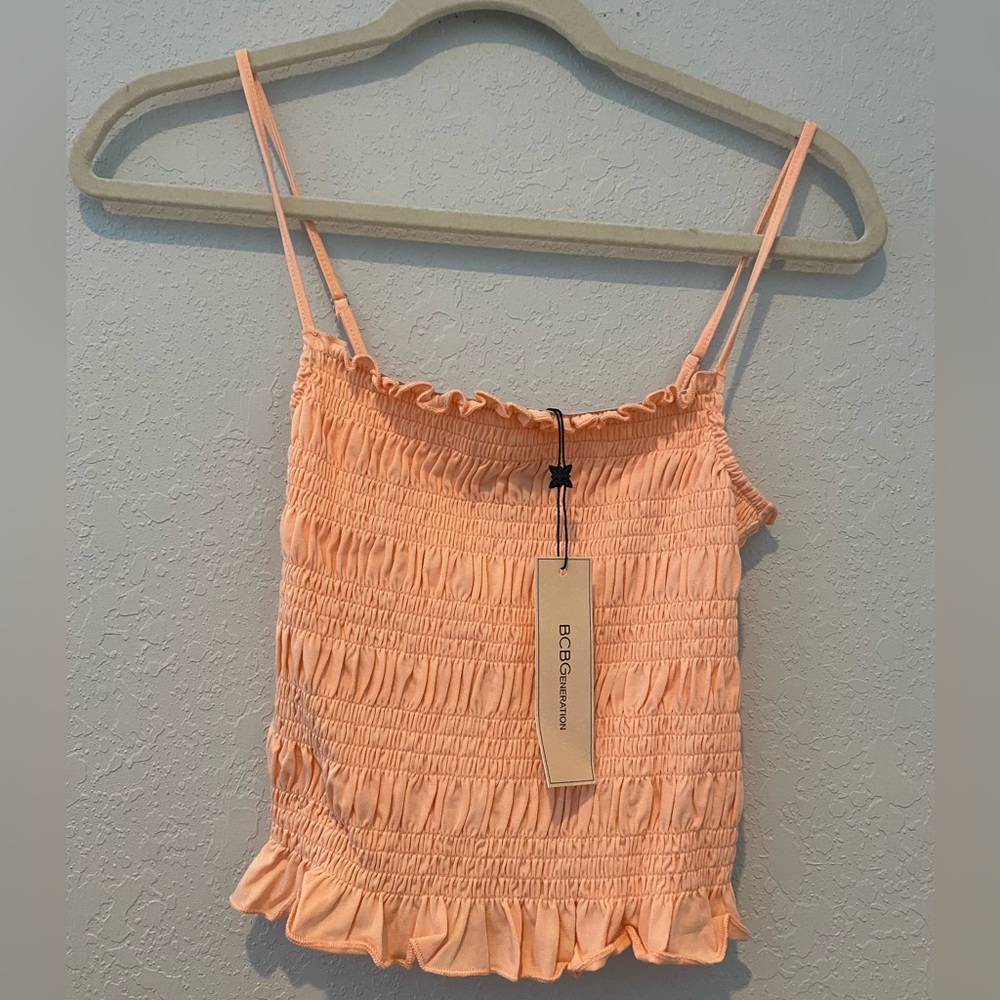 NWT BCBGENERATION Shirred Crop Top